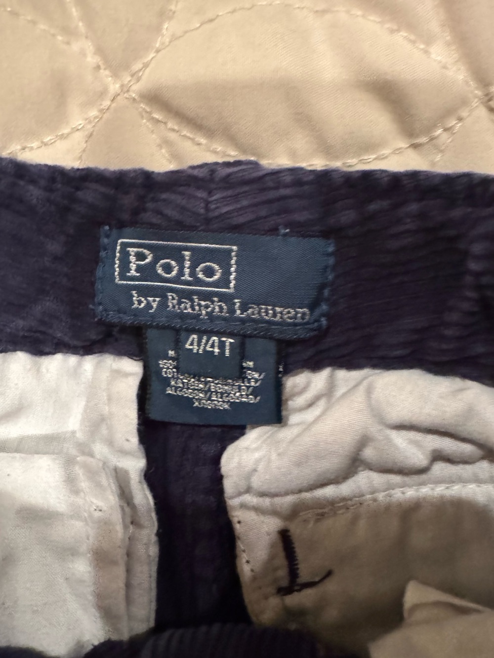 Polo Ralph Lauren Boys Navy Corduroy Pants Size 4T - Picture 4 of 5